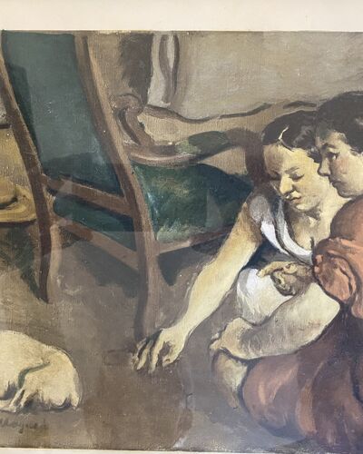 Jeunes femmes au chien