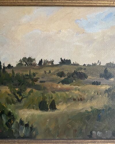 Paysage aux deux arbrisseaux noirs
